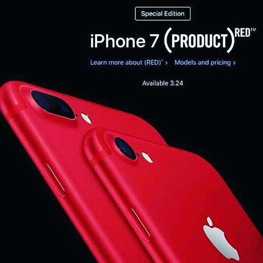 Изображение новости «Компания Apple представила iPhone 7 в красном цвете»